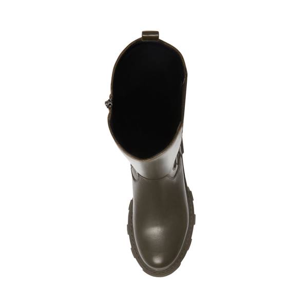 Kozaki Damskie Steve Madden Wayde Skórzane Oliwkowe | SM-813EF