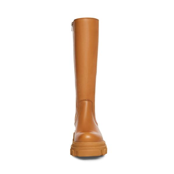 Kozaki Damskie Steve Madden Wayde Tan Skórzane Brązowe | SM-295HG
