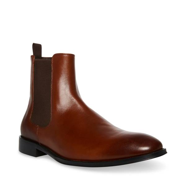 Kozaki Męskie Steve Madden Adamo Skórzane Brązowe | SM-306IR