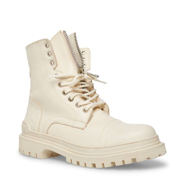 Kozaki Męskie Steve Madden Guard Bone Beżowe | SM-198KM