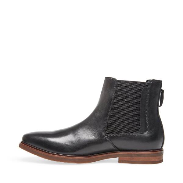 Kozaki Męskie Steve Madden Informor Skórzane Czarne | SM-572QR