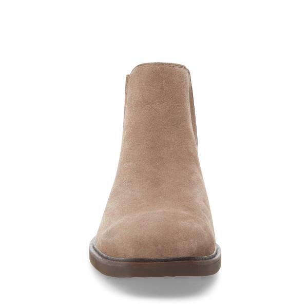 Kozaki Męskie Steve Madden Insider Taupe Zamszowe Szare Brązowe | SM-104AS