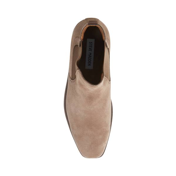 Kozaki Męskie Steve Madden Insider Taupe Zamszowe Szare Brązowe | SM-104AS