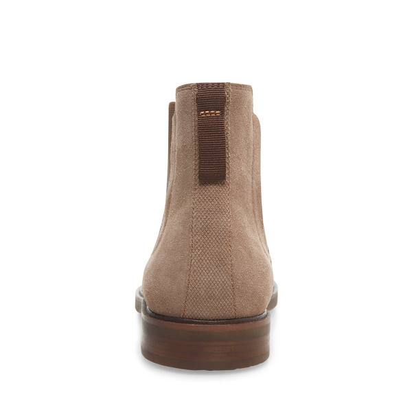 Kozaki Męskie Steve Madden Insider Taupe Zamszowe Szare Brązowe | SM-104AS