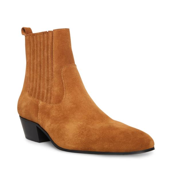 Kozaki Męskie Steve Madden Pierre Tan Zamszowe Brązowe | SM-410WI