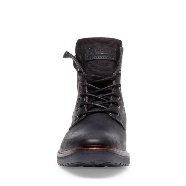 Kozaki Męskie Steve Madden Wellington Skórzane Czarne | SM-013KW
