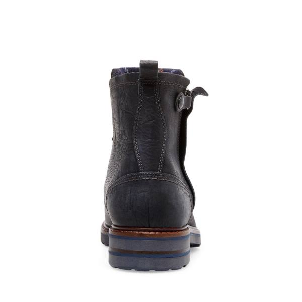 Kozaki Męskie Steve Madden Wellington Skórzane Czarne | SM-013KW