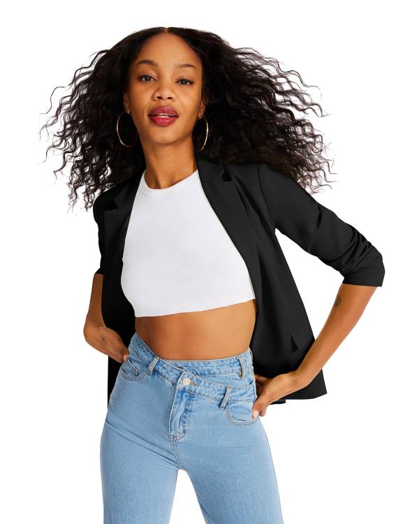 Kurtki Damskie Steve Madden Black Blazer Czarne | SM-051YN