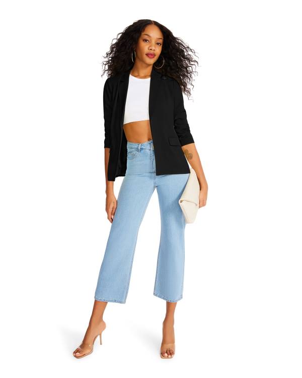 Kurtki Damskie Steve Madden Black Blazer Czarne | SM-051YN