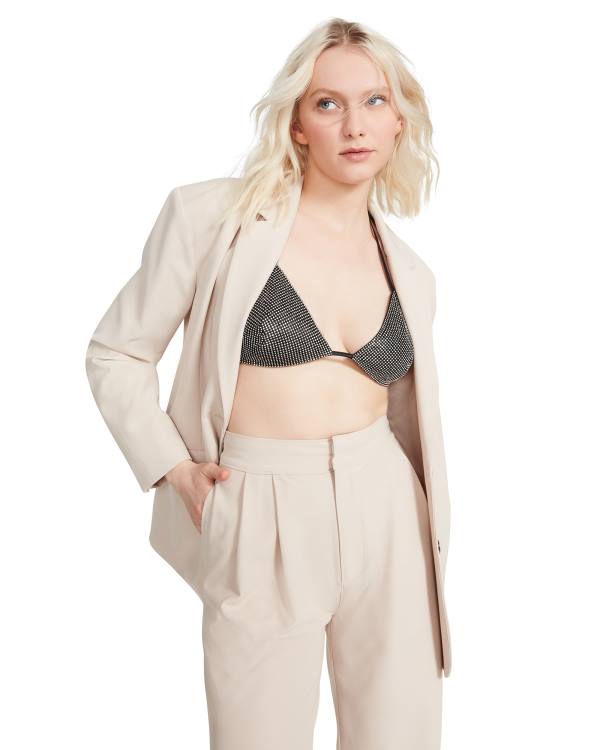 Kurtki Damskie Steve Madden Oversized Blazer Ivory Białe | SM-729GH