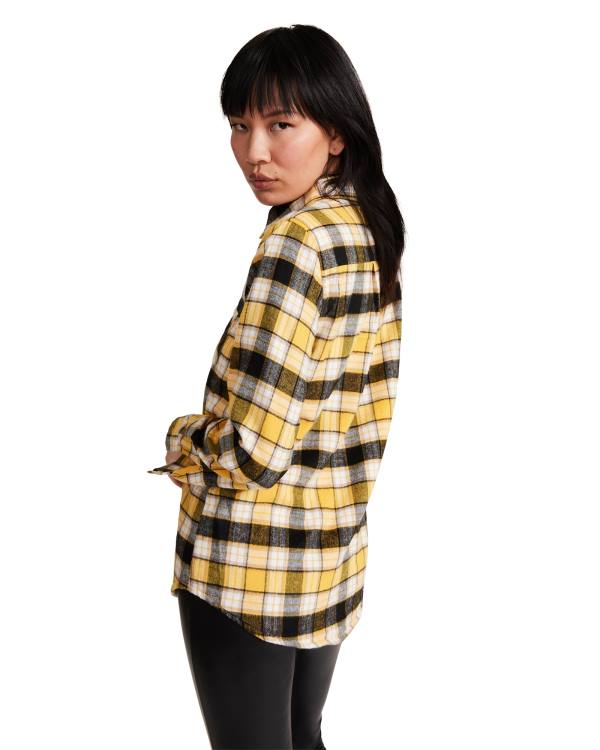 Kurtki Damskie Steve Madden Teddy Podszewką Flannel Żółte | SM-401ZN