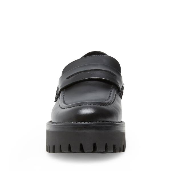 Loafersy Damskie Steve Madden Crew Box Czarne | SM-468SA