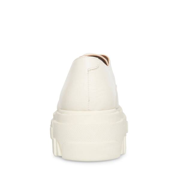Loafersy Damskie Steve Madden Helga Skórzane Białe | SM-619NZ
