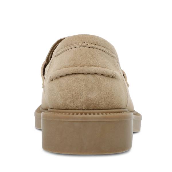 Loafersy Damskie Steve Madden Kallen Sand Zamszowe Brązowe | SM-254FL