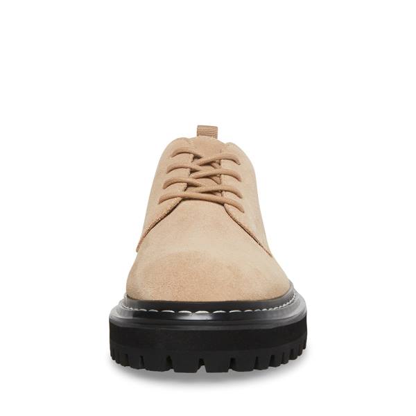 Loafersy Damskie Steve Madden Sebastian Sand Zamszowe Brązowe | SM-814ZP