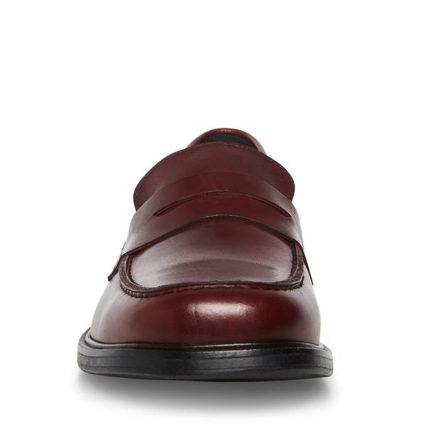 Loafersy Męskie Steve Madden Brookline Burgundy Bordowe | SM-462RF