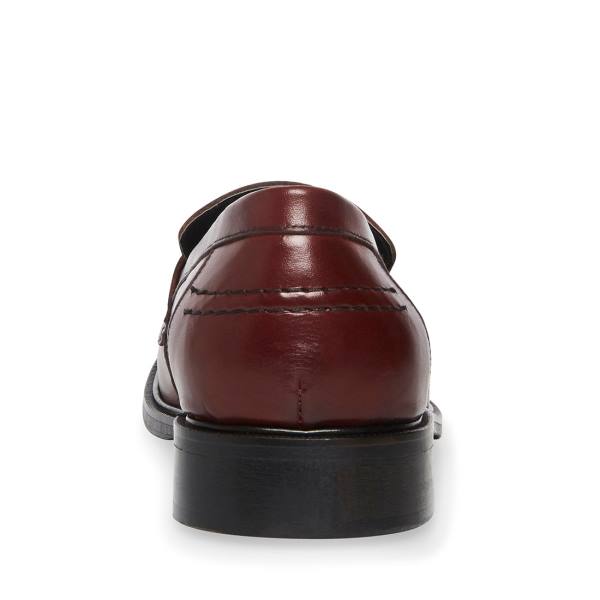 Loafersy Męskie Steve Madden Brookline Burgundy Bordowe | SM-462RF