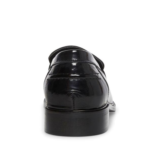 Loafersy Męskie Steve Madden Brookline Lakierowana Czarne | SM-687DN