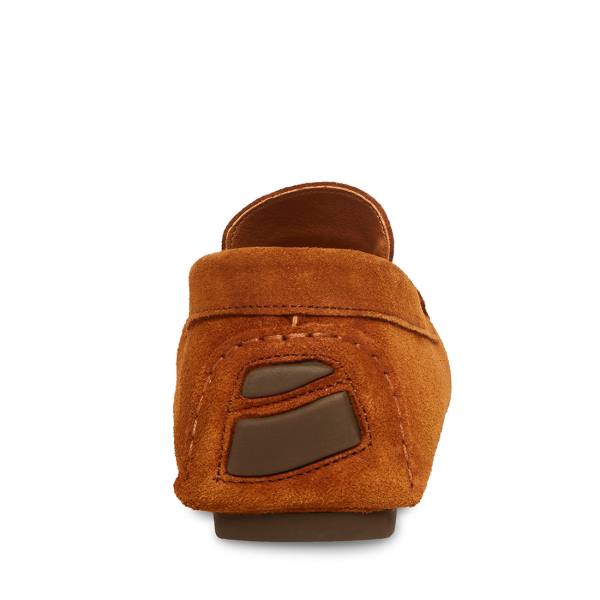 Loafersy Męskie Steve Madden Italo Cognac Zamszowe Brązowe | SM-064BG