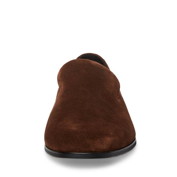 Loafersy Męskie Steve Madden Parigi Zamszowe Brązowe | SM-689SA