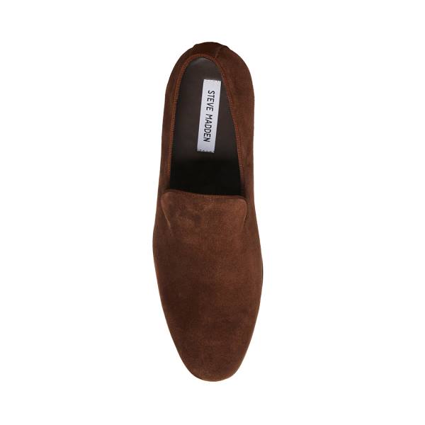 Loafersy Męskie Steve Madden Parigi Zamszowe Brązowe | SM-689SA