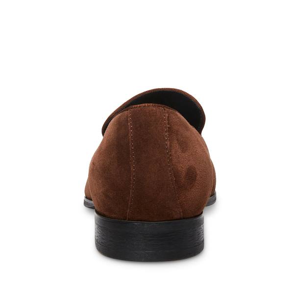 Loafersy Męskie Steve Madden Parigi Zamszowe Brązowe | SM-689SA