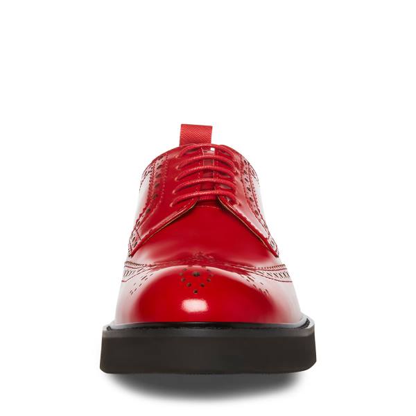 Mokasyny Męskie Steve Madden Adrick Skórzane Czerwone | SM-238HX