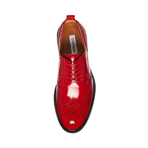 Mokasyny Męskie Steve Madden Adrick Skórzane Czerwone | SM-238HX