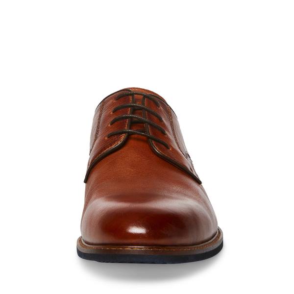 Mokasyny Męskie Steve Madden Bannon Cognac Skórzane Brązowe | SM-974IA
