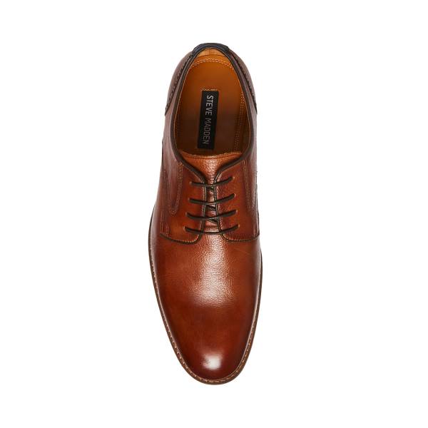 Mokasyny Męskie Steve Madden Bannon Cognac Skórzane Brązowe | SM-974IA
