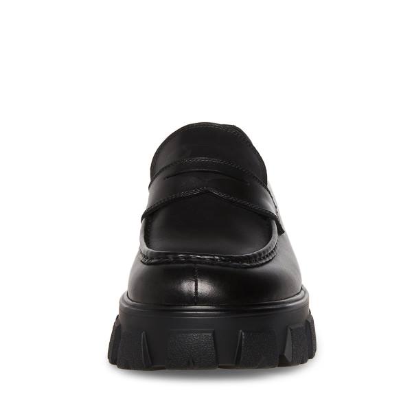 Mokasyny Męskie Steve Madden Centro Skórzane Czarne | SM-718KG