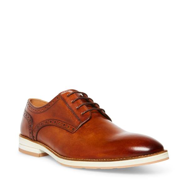 Mokasyny Męskie Steve Madden Derbyy Skórzane Brązowe | SM-359RH