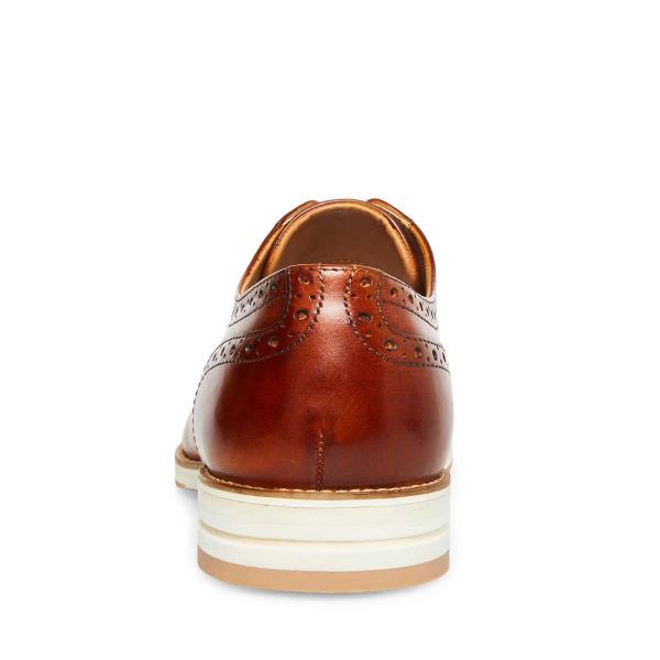 Mokasyny Męskie Steve Madden Derbyy Skórzane Brązowe | SM-359RH
