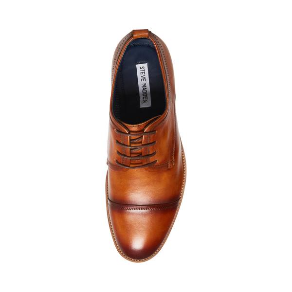 Mokasyny Męskie Steve Madden Doak Cognac Skórzane Brązowe | SM-186CY