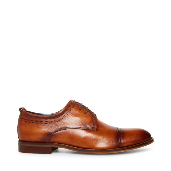 Mokasyny Męskie Steve Madden Doak Cognac Skórzane Brązowe | SM-186CY