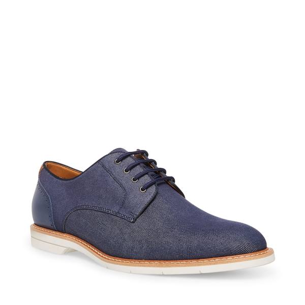 Mokasyny Męskie Steve Madden Nevelle Fabric Granatowe | SM-765DE