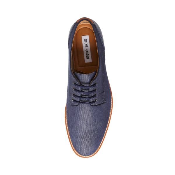 Mokasyny Męskie Steve Madden Nevelle Fabric Granatowe | SM-765DE
