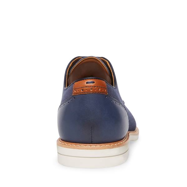 Mokasyny Męskie Steve Madden Nevelle Fabric Granatowe | SM-765DE