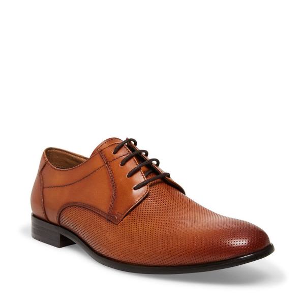 Mokasyny Męskie Steve Madden Perris Cognac Skórzane Brązowe | SM-859LK