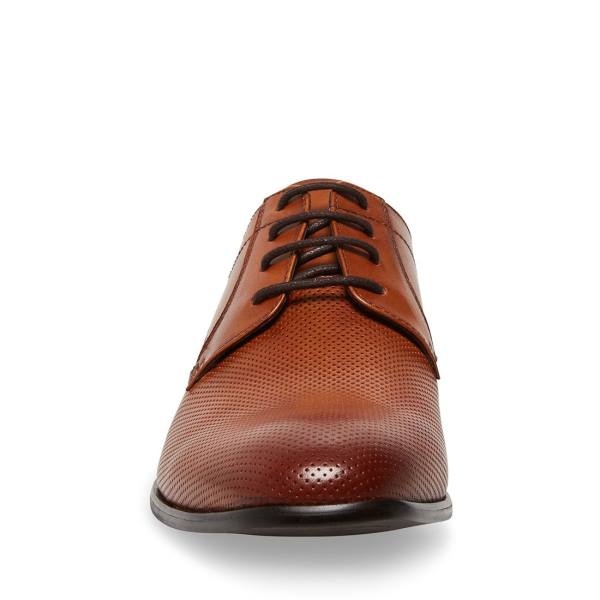 Mokasyny Męskie Steve Madden Perris Cognac Skórzane Brązowe | SM-859LK