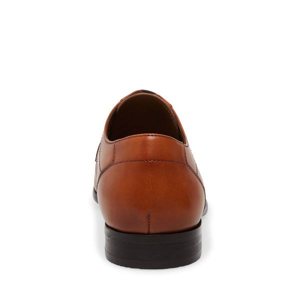Mokasyny Męskie Steve Madden Perris Cognac Skórzane Brązowe | SM-859LK
