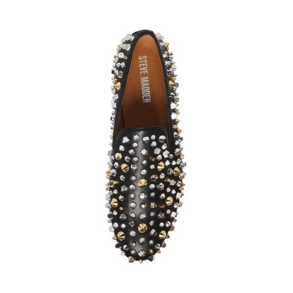 Mokasyny Męskie Steve Madden Stefanoo Czarne Kolorowe | SM-243KH