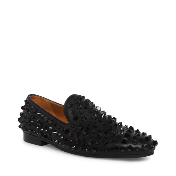 Mokasyny Męskie Steve Madden Stefanoo Studs Czarne | SM-150XM