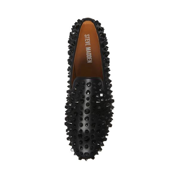 Mokasyny Męskie Steve Madden Stefanoo Studs Czarne | SM-150XM