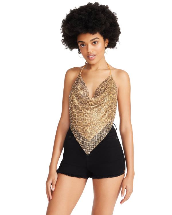 Najfatalniejszy Damskie Steve Madden Barely There Rhinestone Halter Srebrne | SM-850KQ