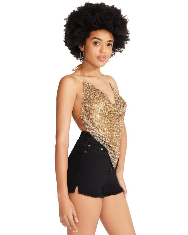 Najfatalniejszy Damskie Steve Madden Barely There Rhinestone Halter Srebrne | SM-850KQ