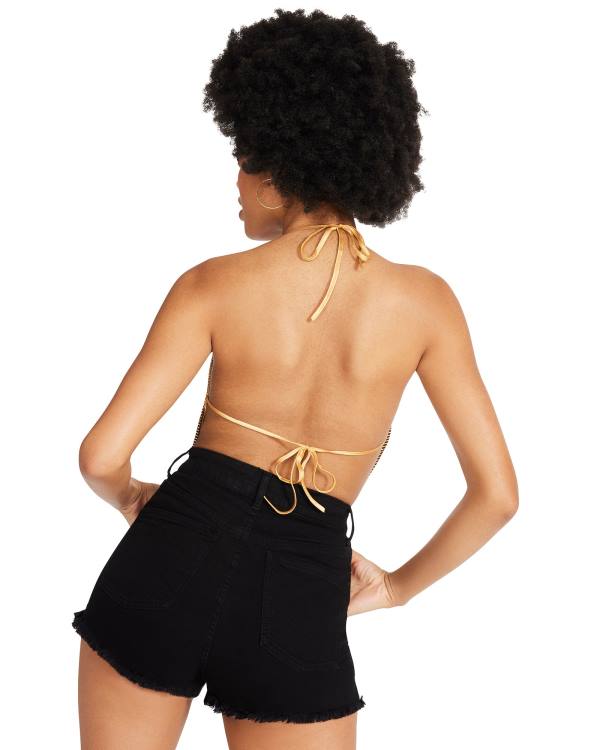 Najfatalniejszy Damskie Steve Madden Barely There Rhinestone Halter Srebrne | SM-850KQ