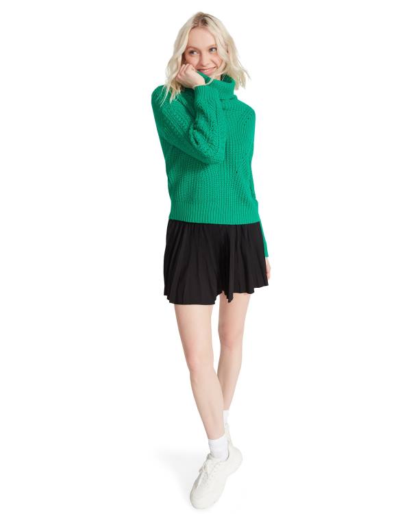 Najfatalniejszy Damskie Steve Madden Cross Back Turtleneck Swetry Zielone | SM-280QC