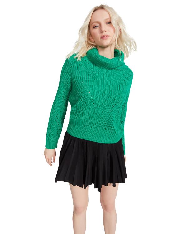Najfatalniejszy Damskie Steve Madden Cross Back Turtleneck Swetry Zielone | SM-280QC