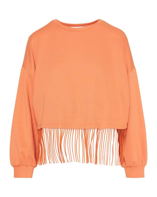 Najfatalniejszy Damskie Steve Madden Fringe Crew Neck Pomarańczowe | SM-023NM